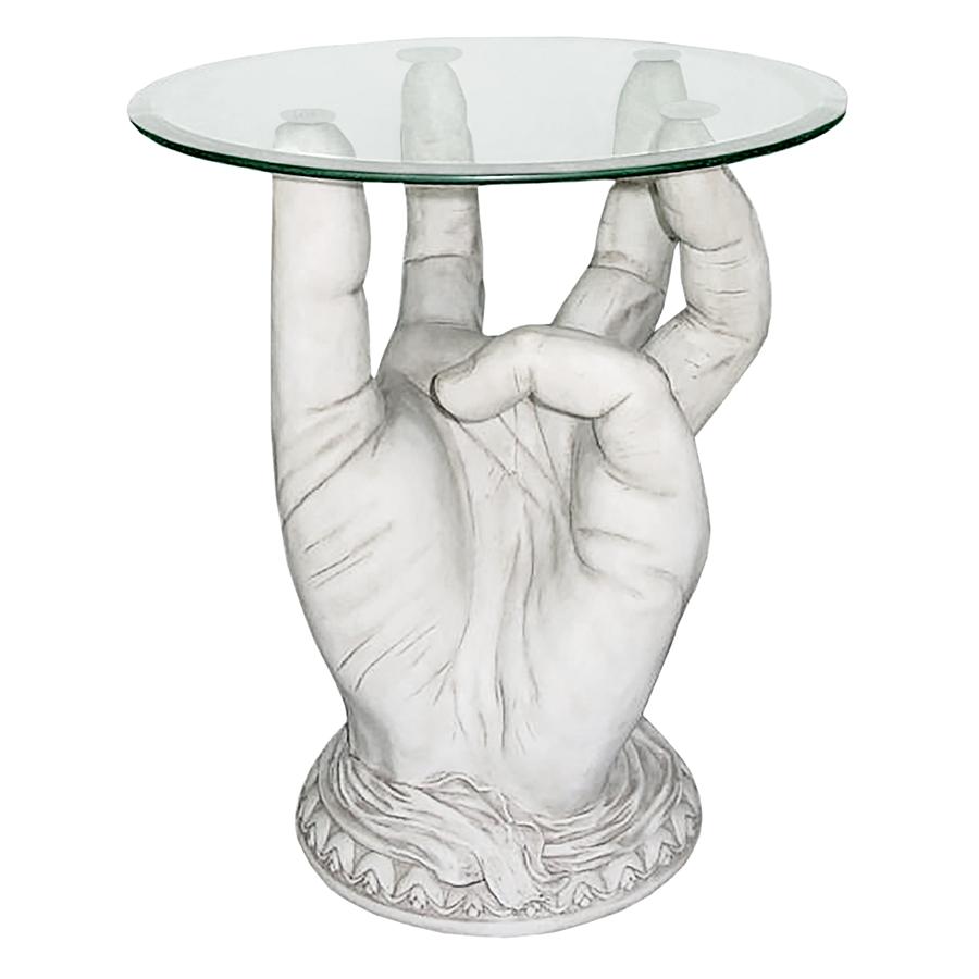 At Your Service Glass-Topped Sculptural Table