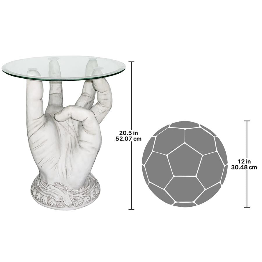 At Your Service Glass-Topped Sculptural Table