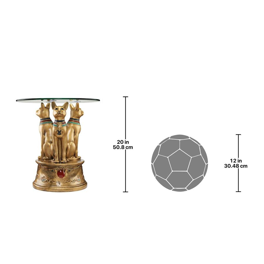 Royal Golden Bastet Egyptian Side Table