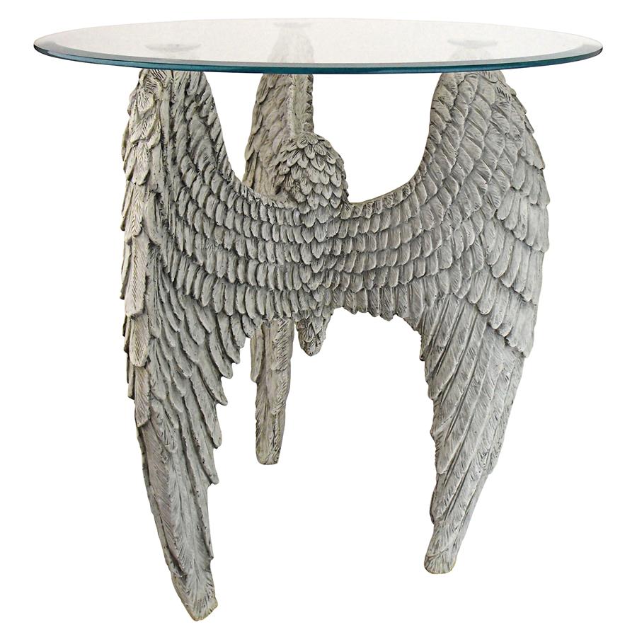 Angel Wings at Our Feet Glass-Topped Sculptural Table