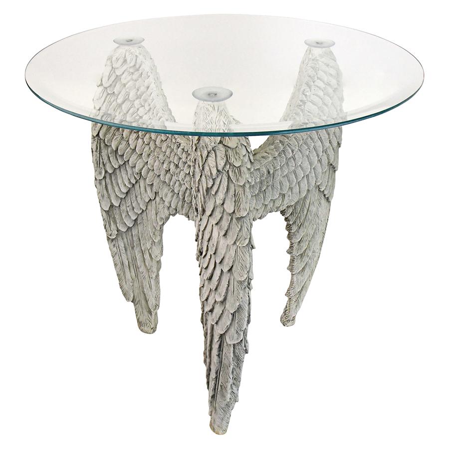 Angel Wings at Our Feet Glass-Topped Sculptural Table