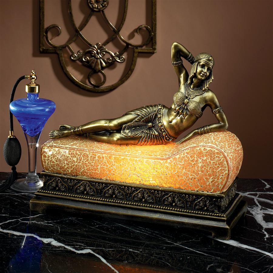 Cleopatra, Queen of Egypt Art Deco Mosaic Glass Lamp