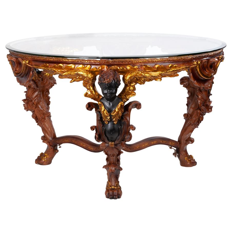 Louis XIV Glass-Topped Cocktail Table