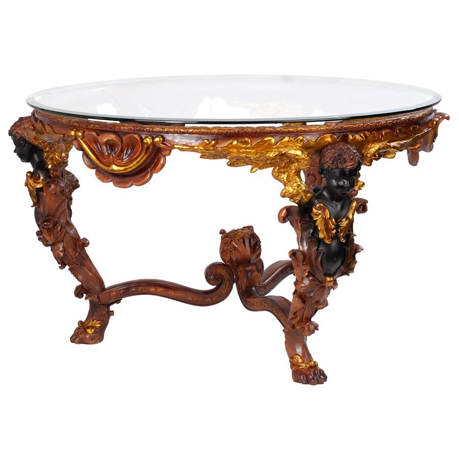 Louis XIV Glass-Topped Cocktail Table