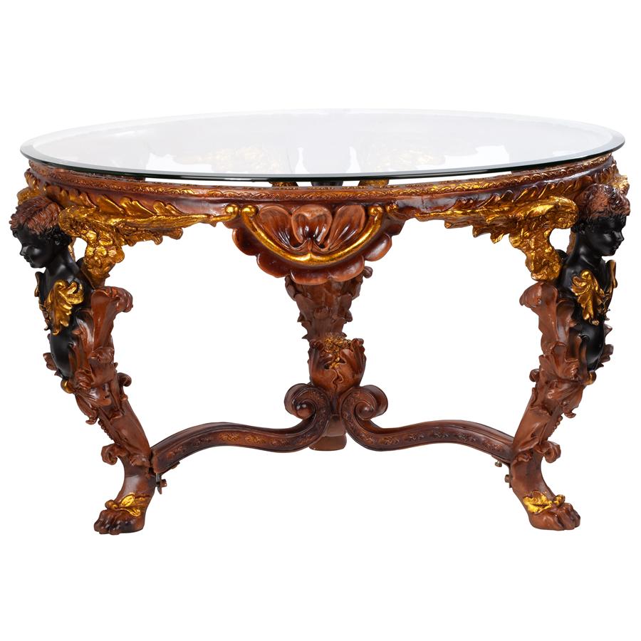 Louis XIV Glass-Topped Cocktail Table