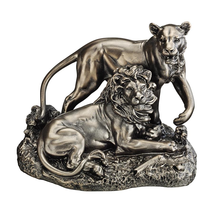 Lion and Lioness: Pride of Place Animal Statue