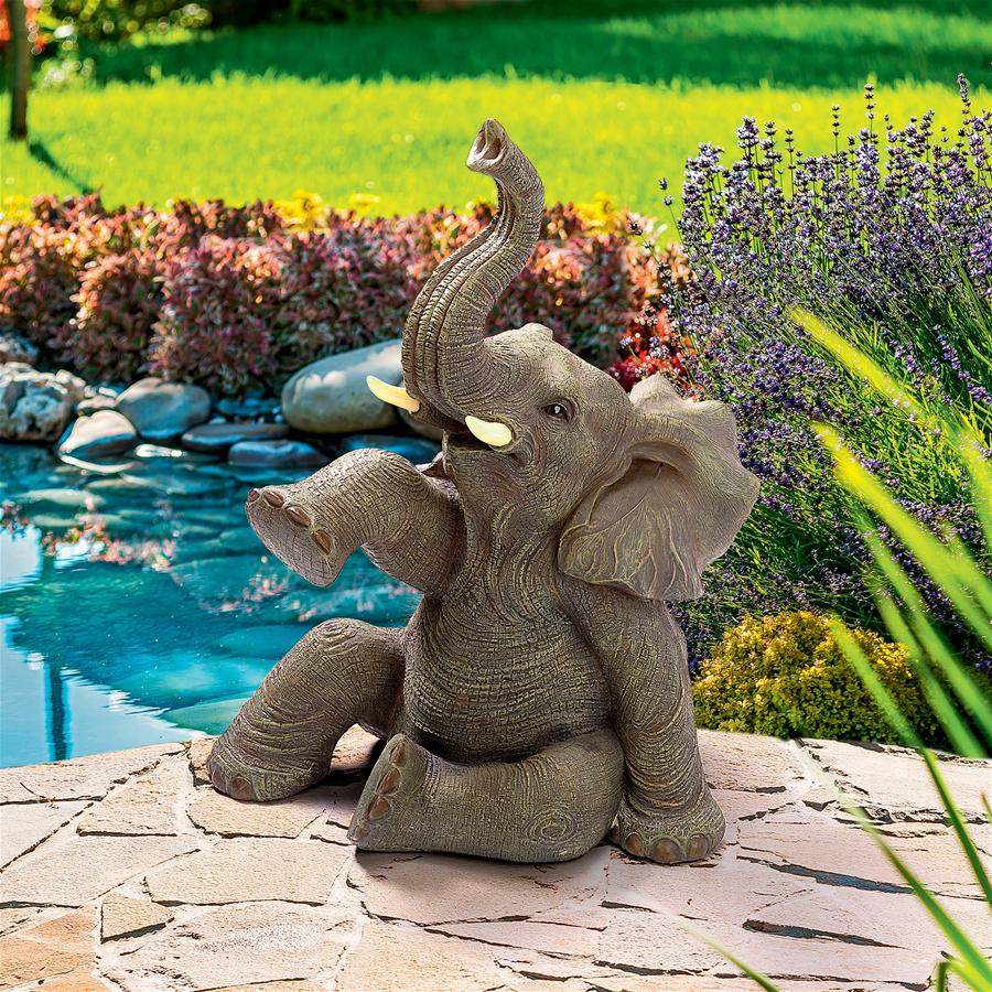 Petey the Pint-Sized Pachyderm Elephant Garden Statue