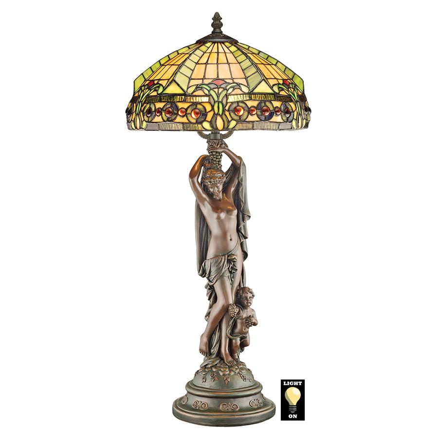 Lucina, Goddess of Light Stained Glass Lamp