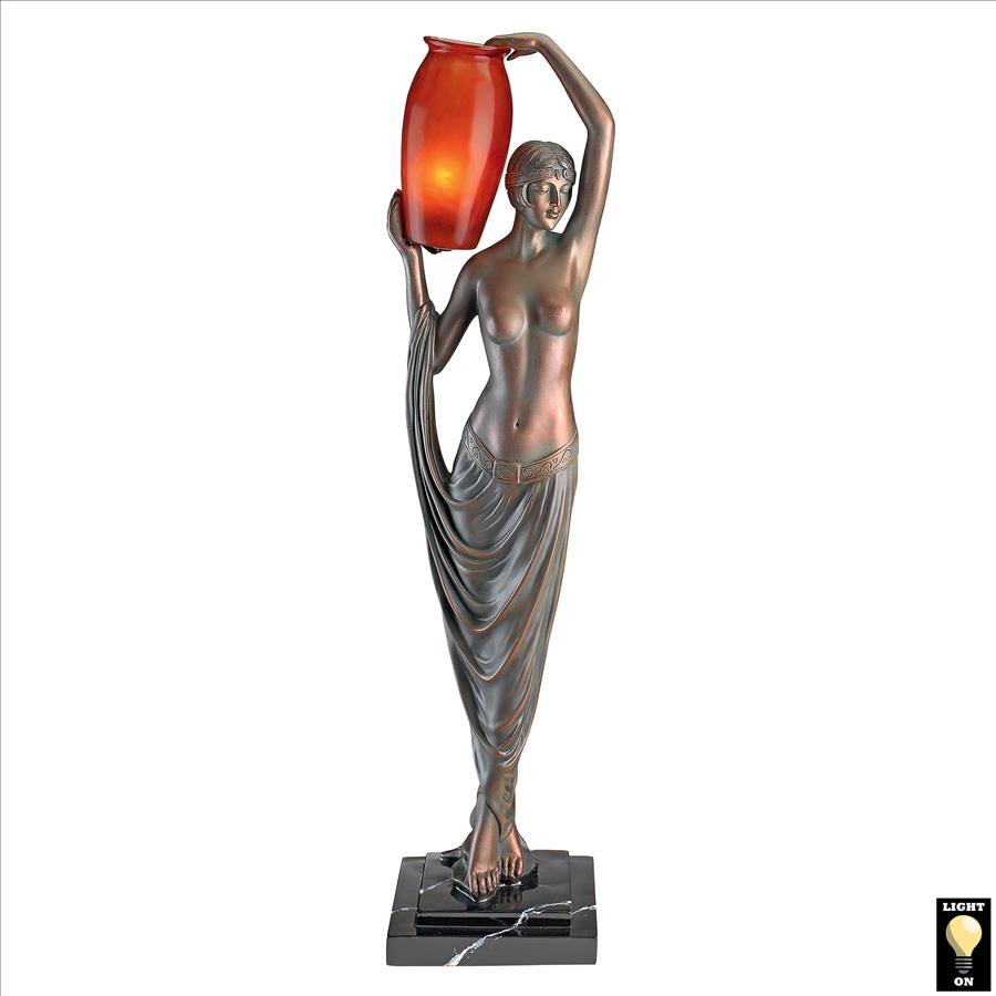 Art Deco Goddess of Light Sculptural Table Lamp