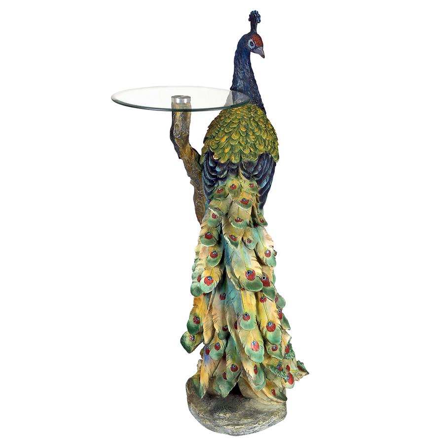 Peacock's Perch Sculptural Glass-Topped Pedestal Table