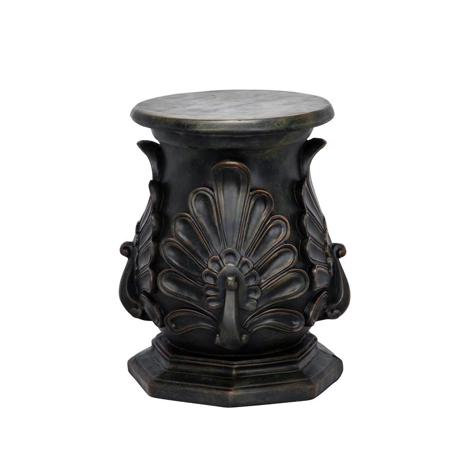 Classic Peacock Statuary Pedestal: Bronze Finish