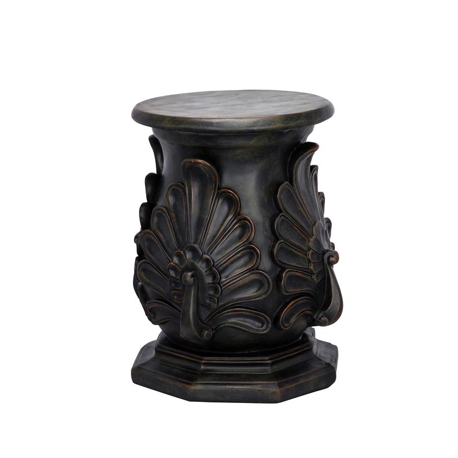 Classic Peacock Statuary Pedestal: Bronze Finish