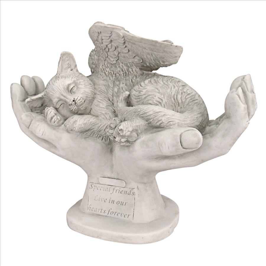 In God's Hands Cat Memorial Statue