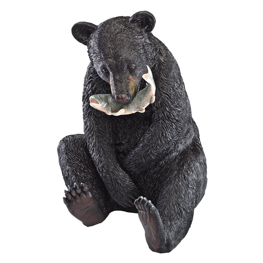 The Expert Fisherman Black Bear Statue