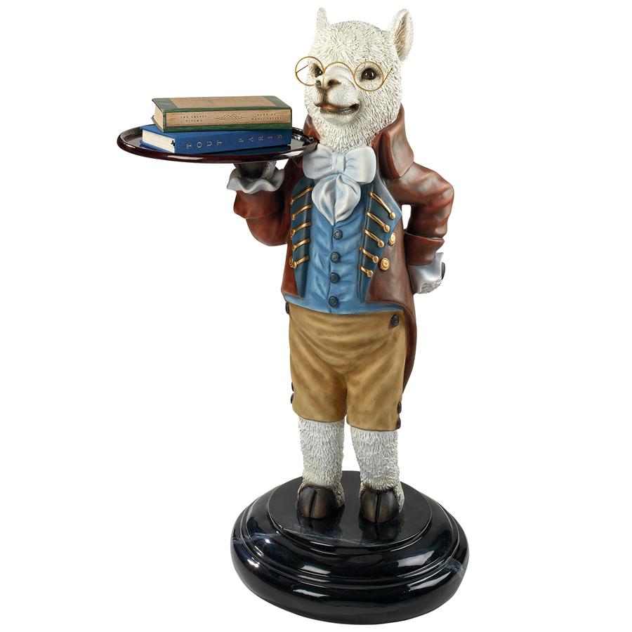 Alfred the Alpaca Butler at Your Service Sculptural Pedestal Table