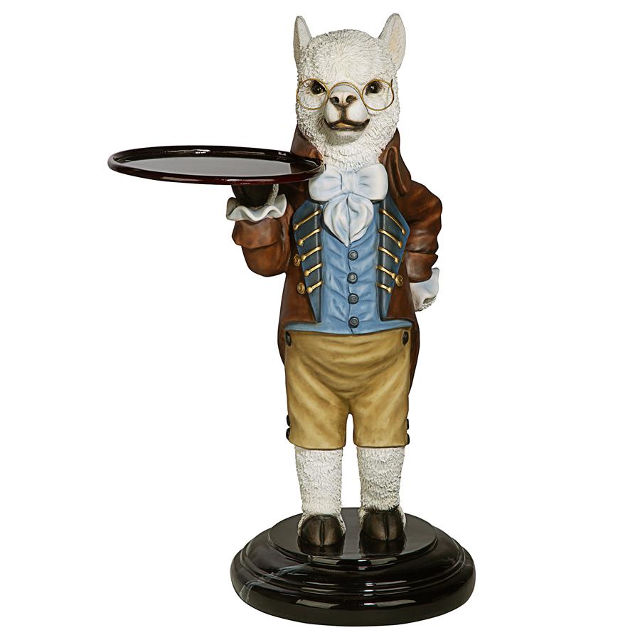 Alfred the Alpaca Butler at Your Service Sculptural Pedestal Table