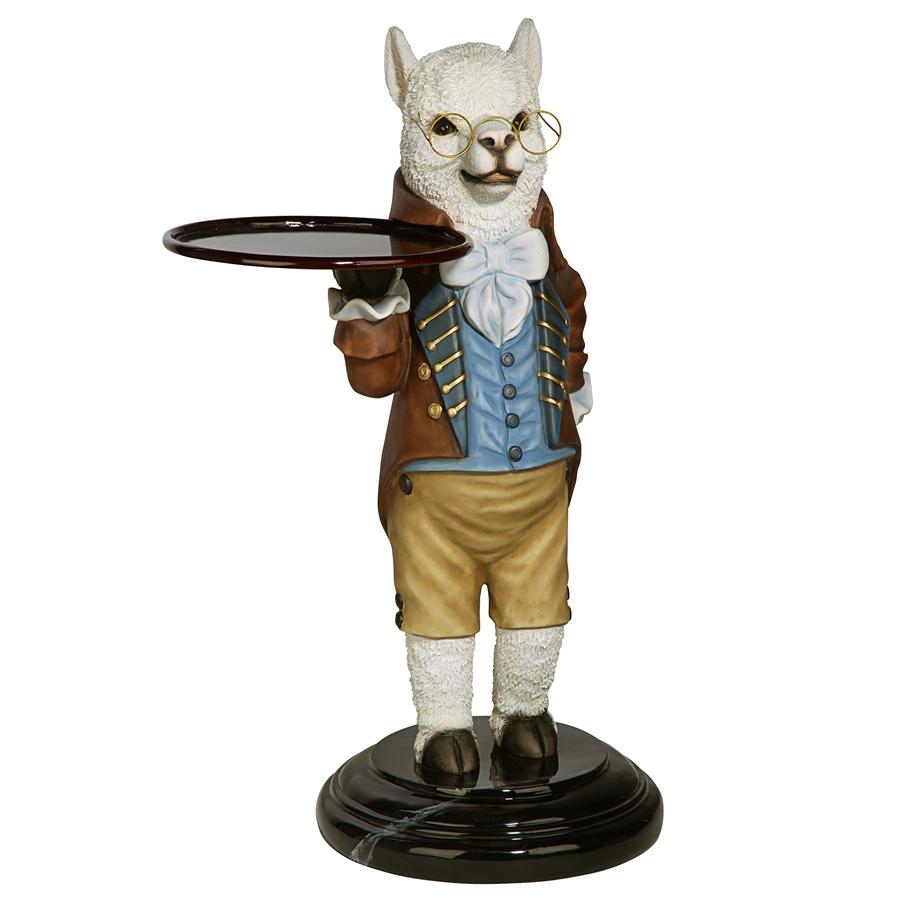 Alfred the Alpaca Butler at Your Service Sculptural Pedestal Table