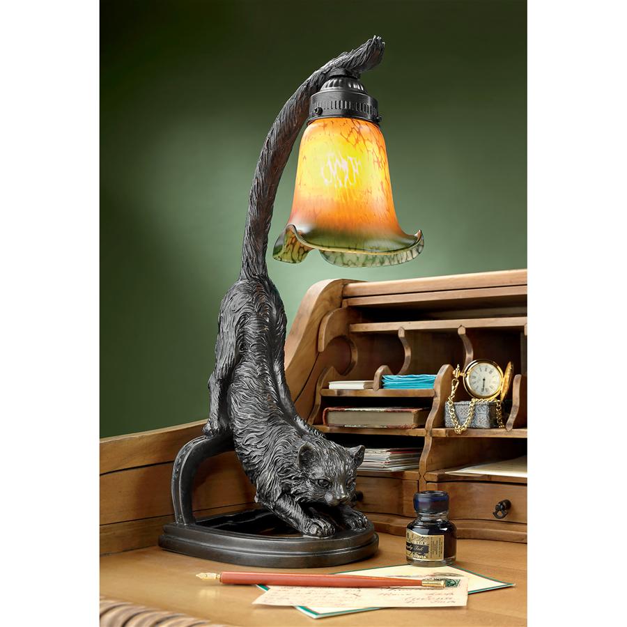 Crouching Cat, Flexing Feline Illuminated Sculpture