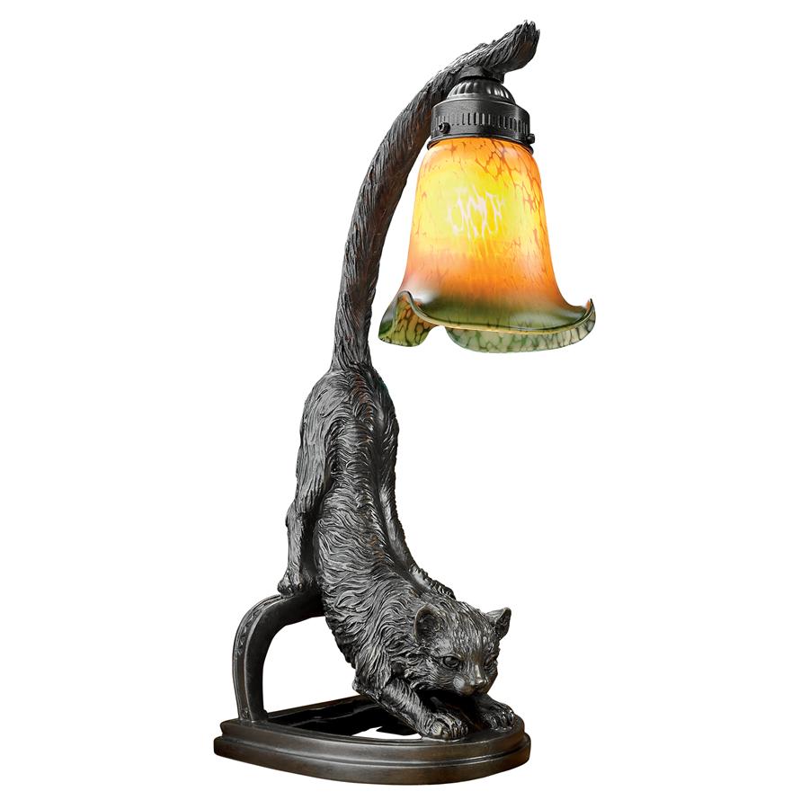 Crouching Cat, Flexing Feline Illuminated Sculpture