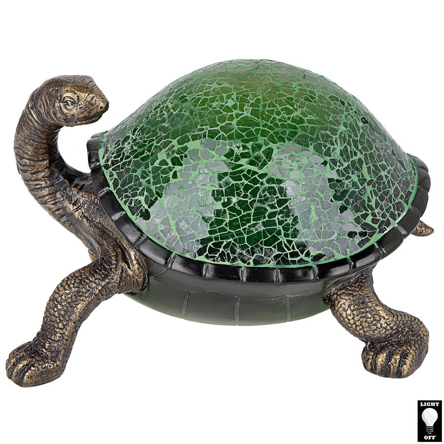 Nocturnal Turtle Mosaic Glass Illuminated Sculpture