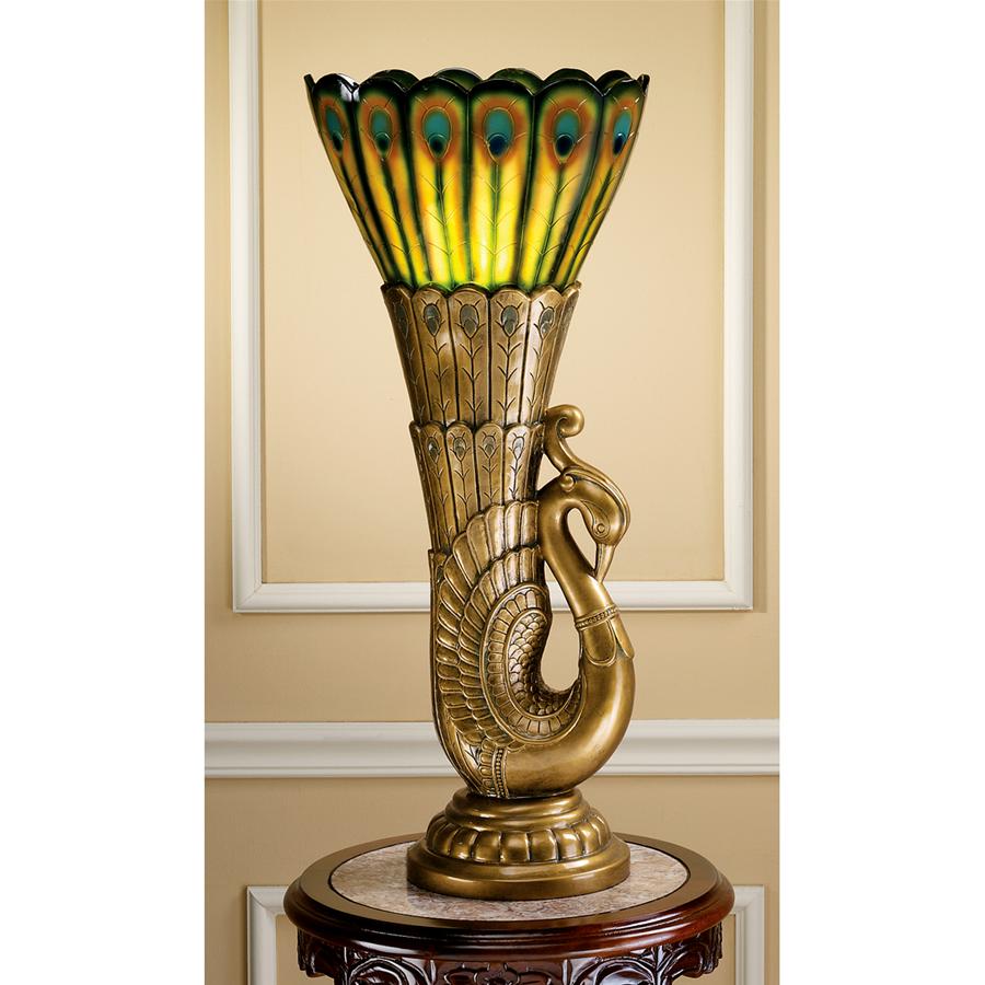 Art Deco Peacock Sculptural Table Lamp