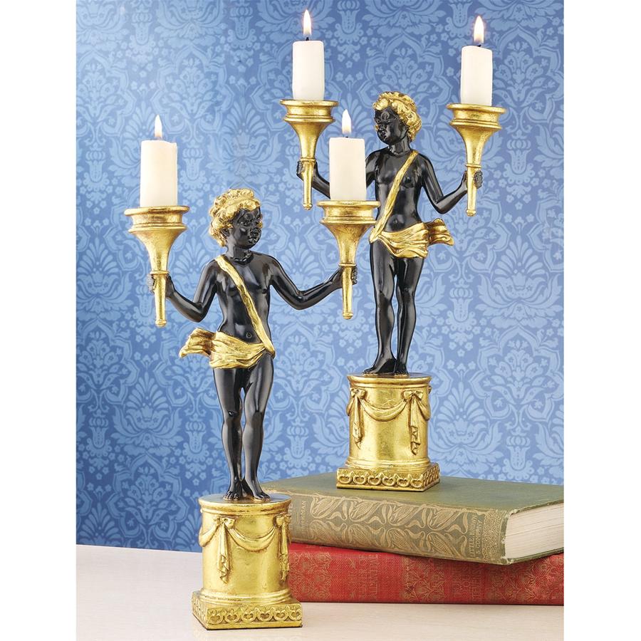 French Neoclassical Cherub Candlesticks