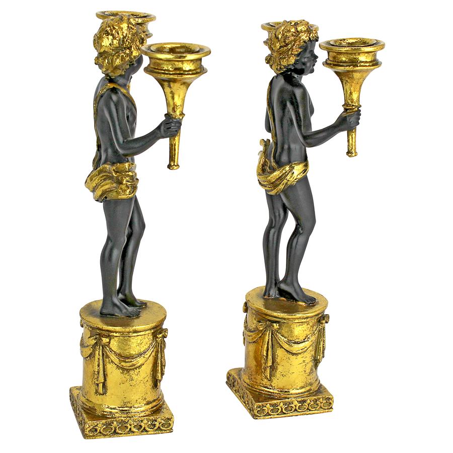 French Neoclassical Cherub Candlesticks