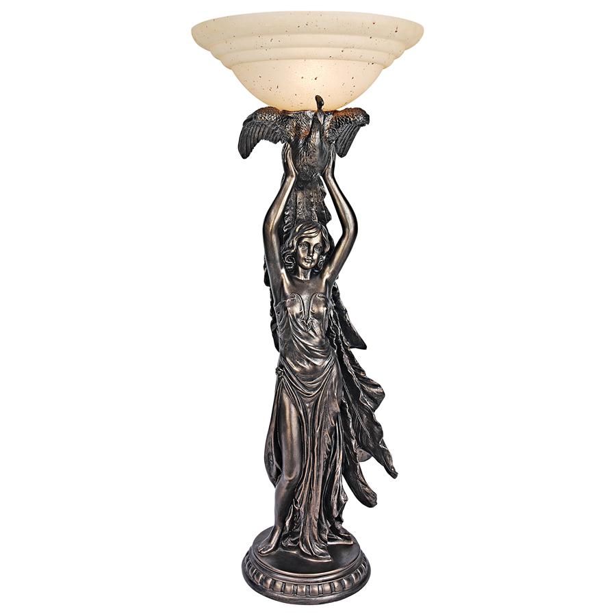 The Peacock Goddess Torchiere Table Lamp