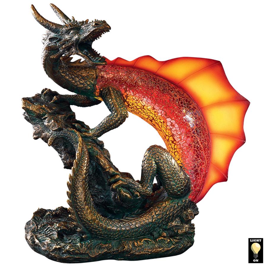 Viper the Serpent Dragon Illuminated Mosaic Glass Sculpture