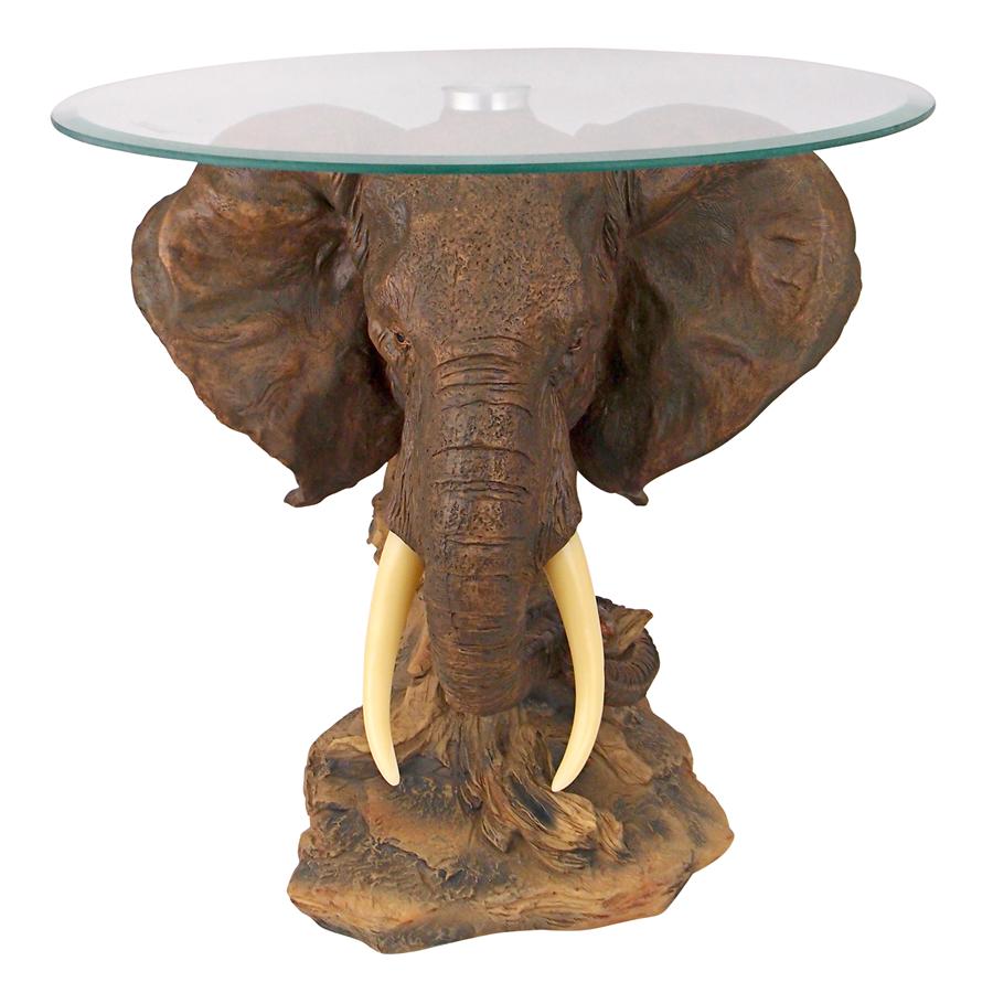 Lord Earl Houghton's Elephant Trophy Glass-Topped Sculptural Table