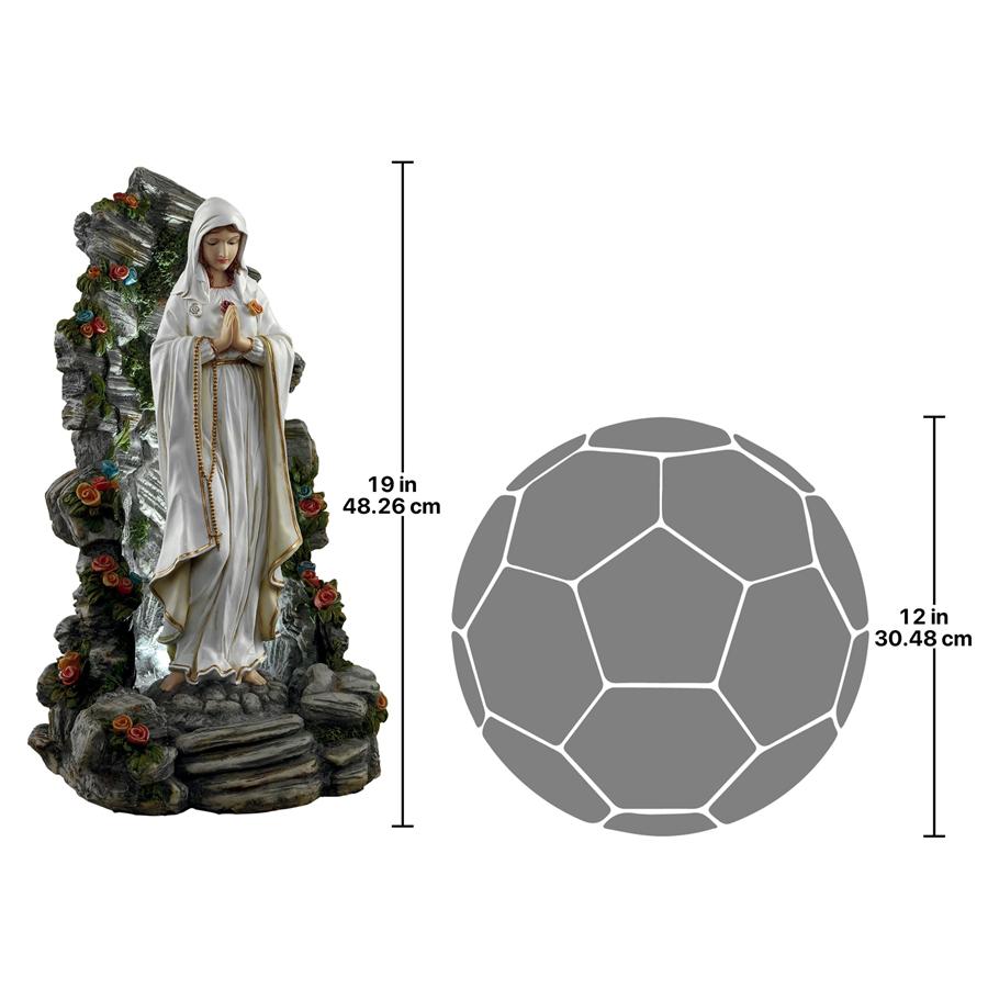 Blessed Virgin Mary Illuminated Garden Grotto Sculpture