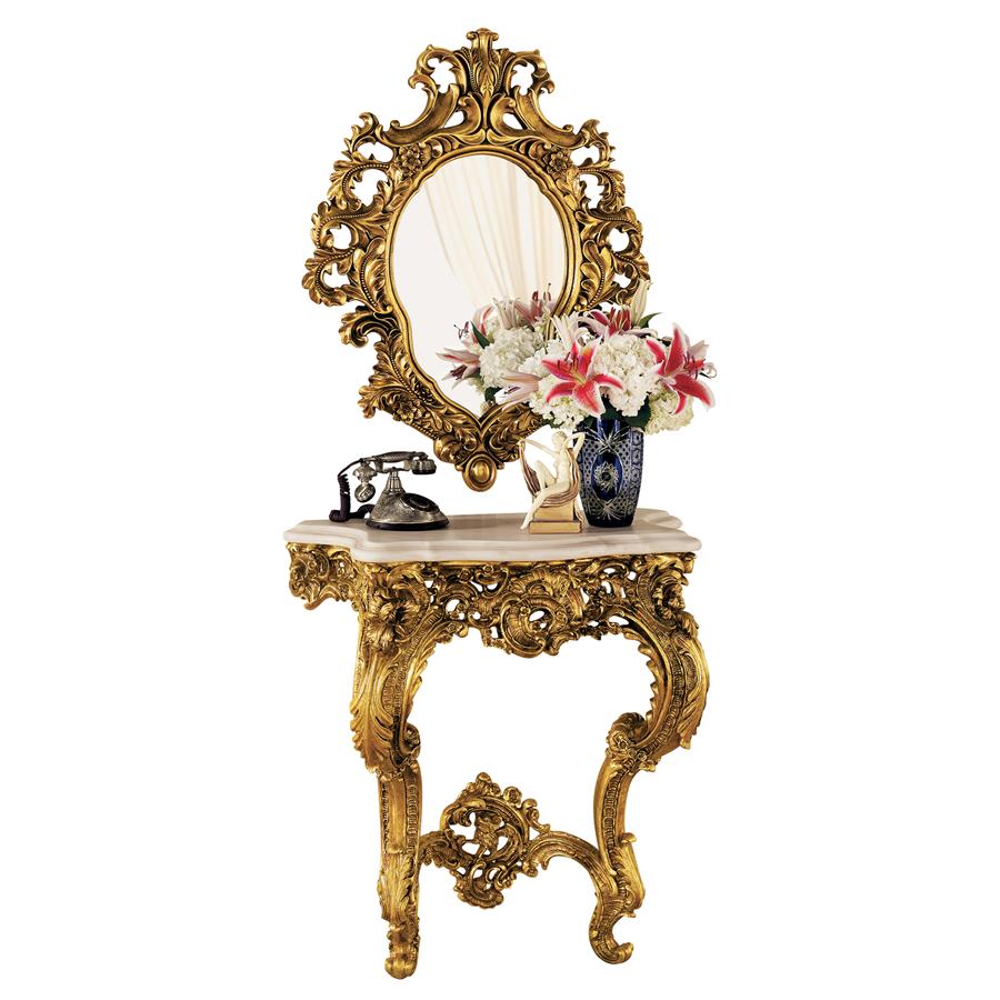Madame Antoinette Wall Console Table and Salon Mirror