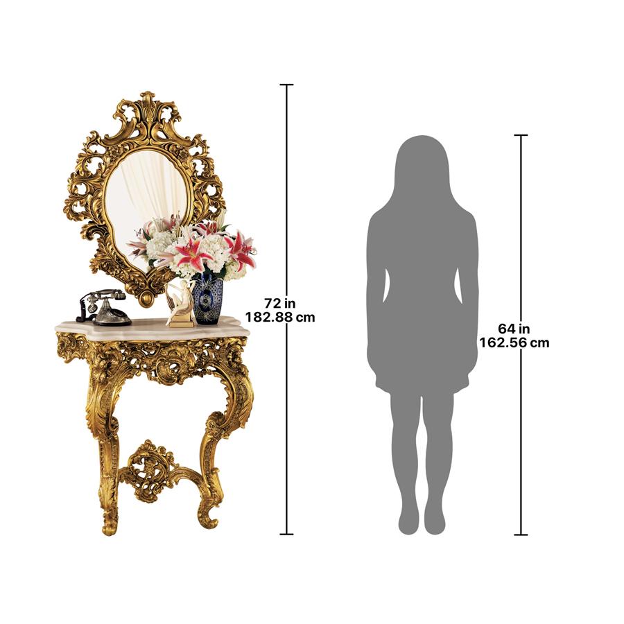 Madame Antoinette Wall Console Table and Salon Mirror