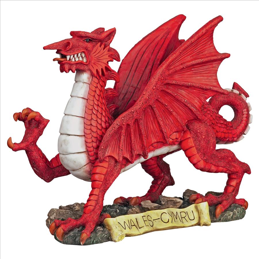 The Red Welsh Dragon Statue Collection: Medium