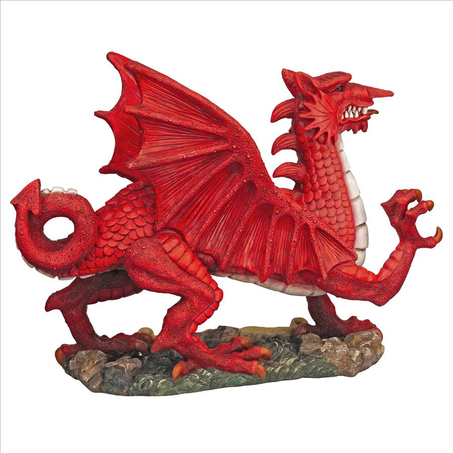 The Red Welsh Dragon Statue Collection: Medium