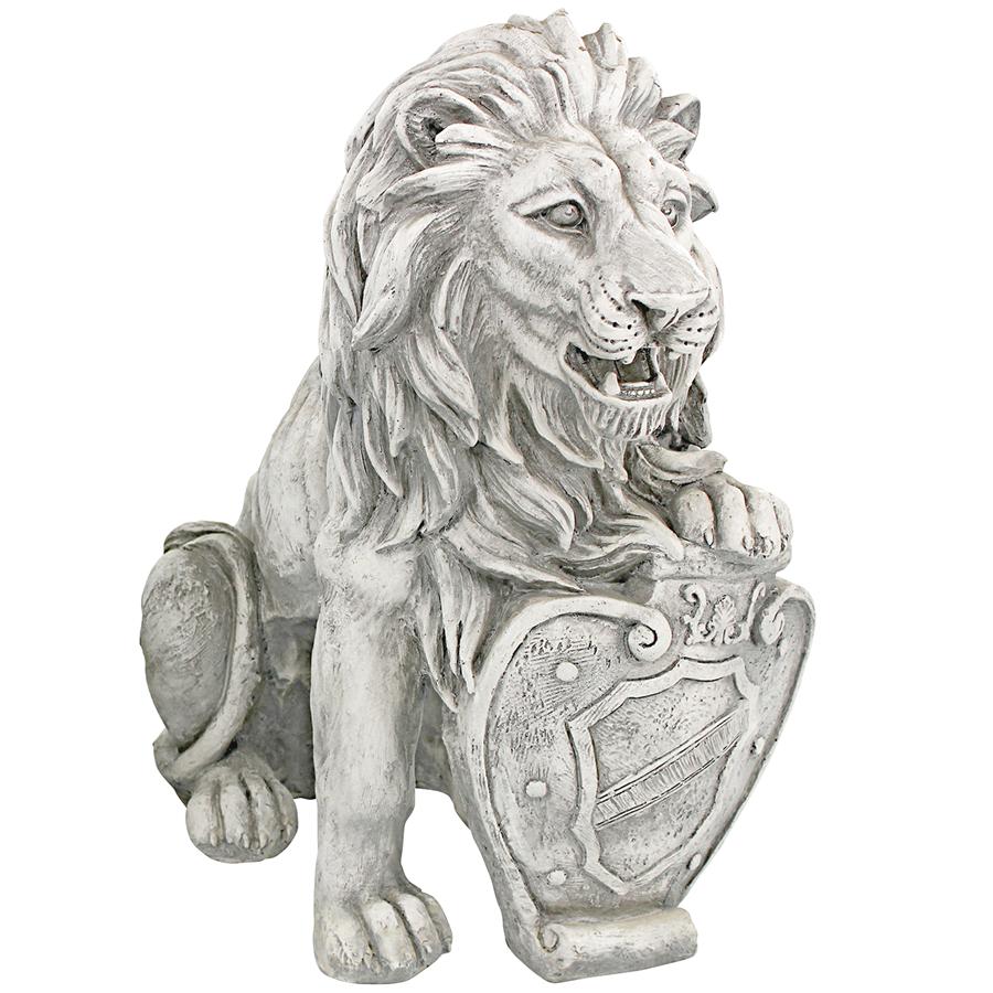 Roaring Beasts of Castello di Rocca Lion Sentinel Statue: Left Paw Up