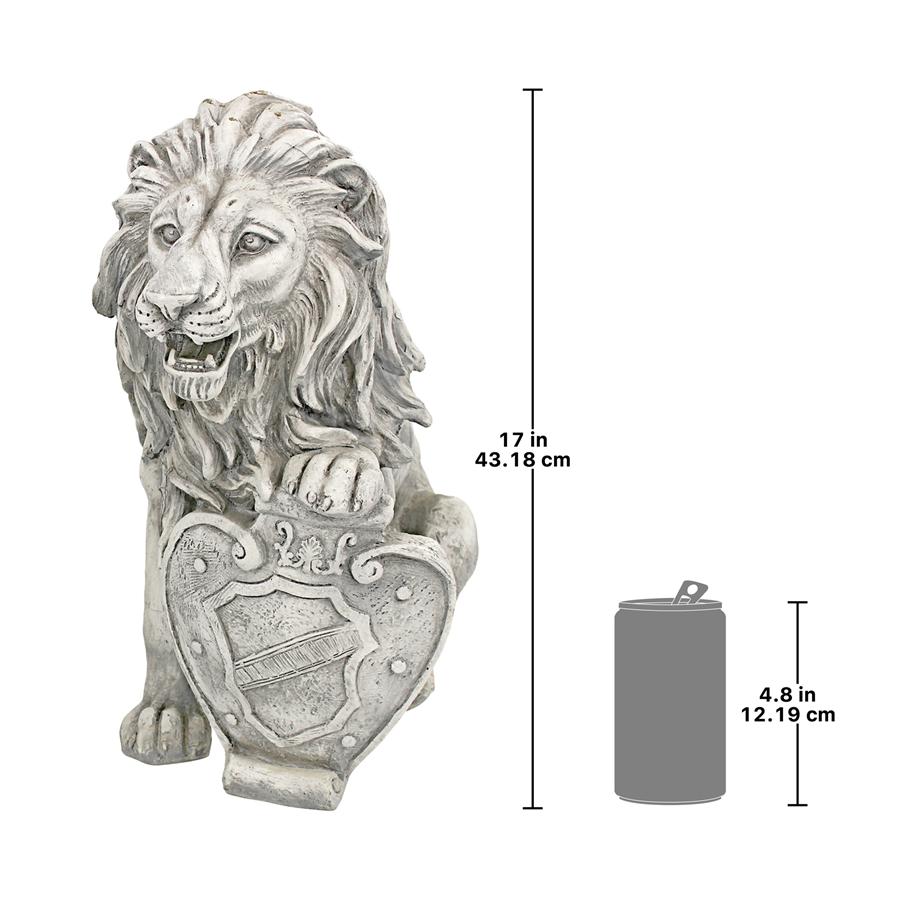Roaring Beasts of Castello di Rocca Lion Sentinel Statue: Left Paw Up
