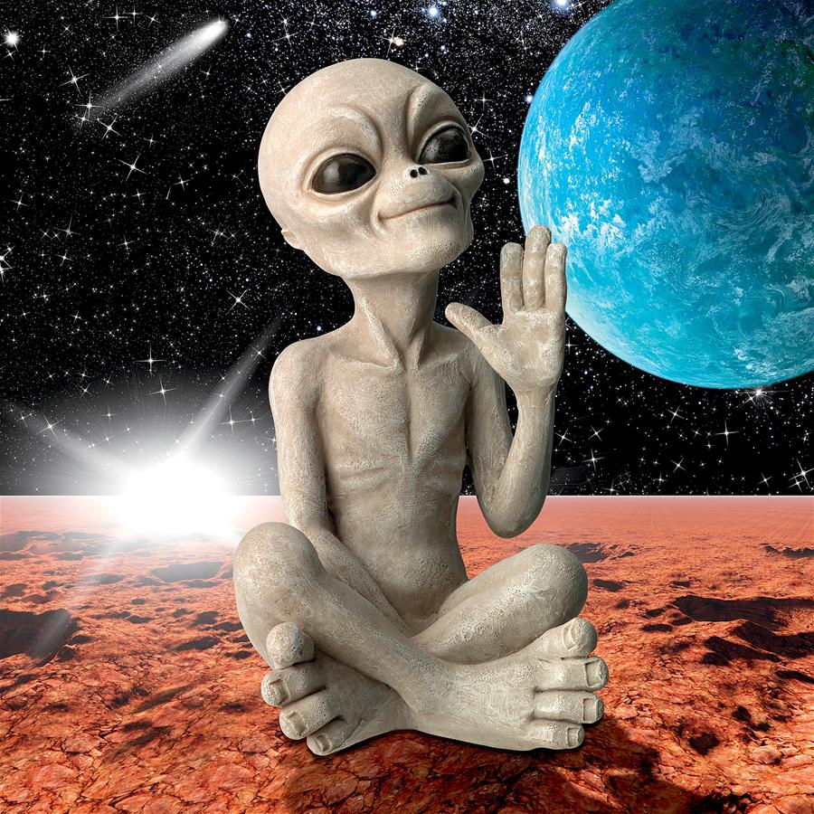 Greetings Earthlings UFO Alien Statue: Each