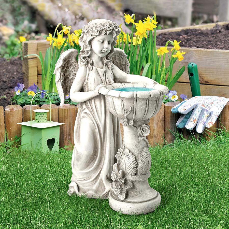 Angelique's Garden Splash Angel at Birdbath Statue