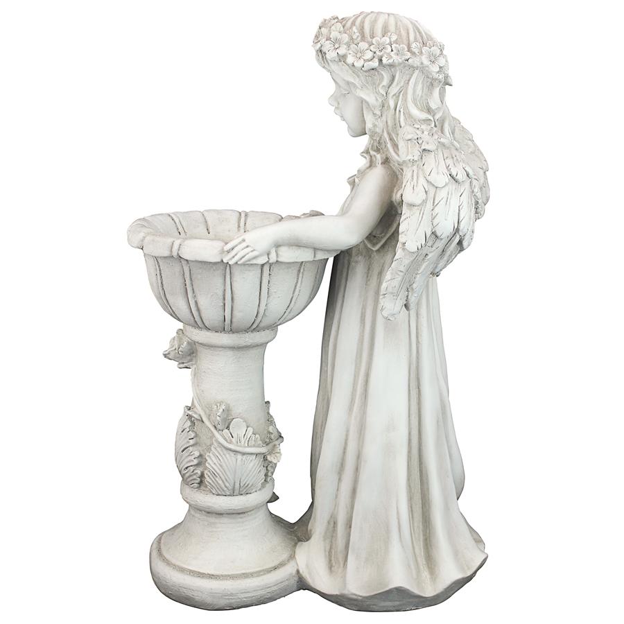 Angelique's Garden Splash Angel at Birdbath Statue