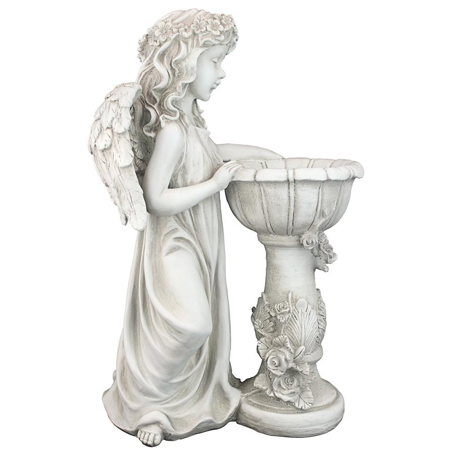 Angelique's Garden Splash Angel at Birdbath Statue