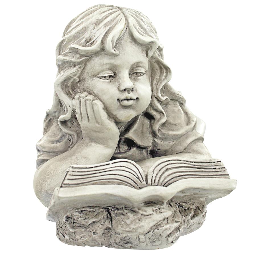 Backyard Scholar Little Girl Reading Garden Statue