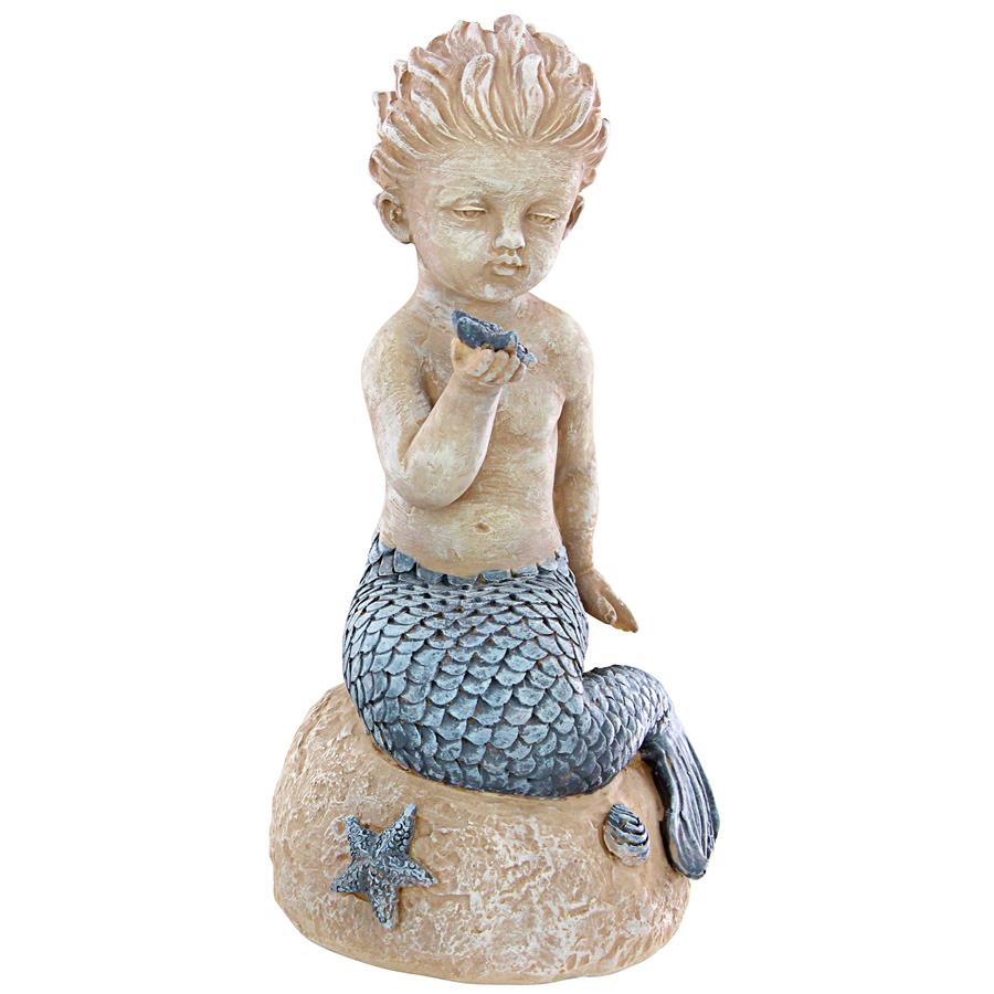 Jewels of the Deep Merman Boy Statue