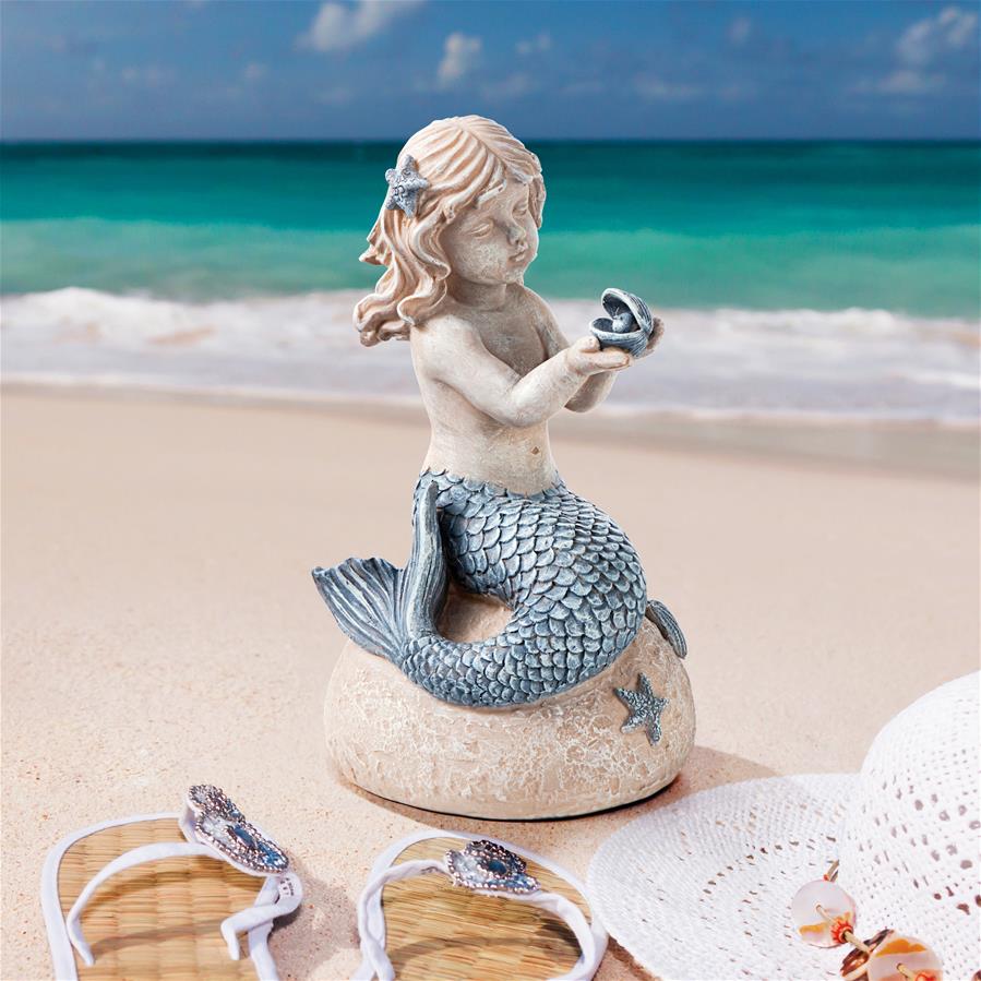 Jewels of the Deep Mermaid Girl Statue