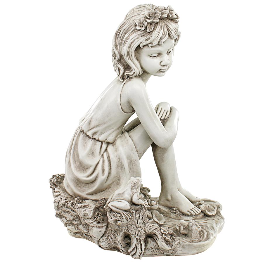 Pausing by the Pond Little Girl Garden Statue