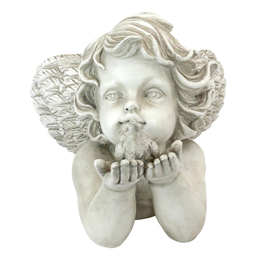 God's Messenger Cherub with Bird Angel Statue