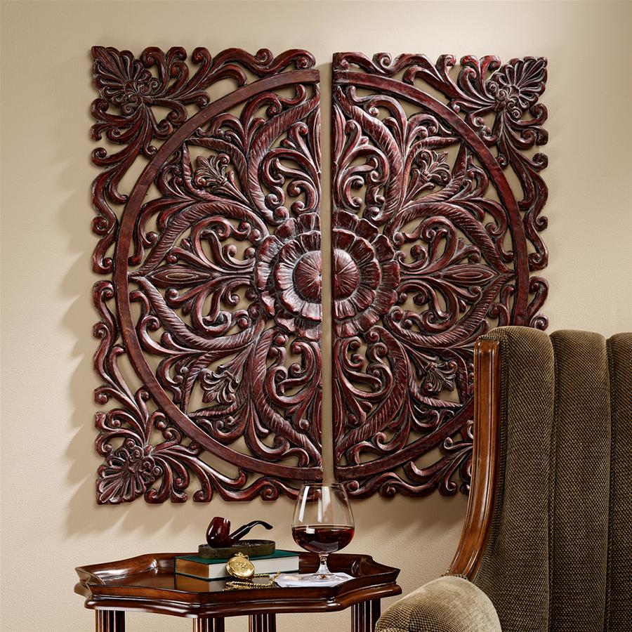 Carved Rosette Architectural Wall Sculpture Set