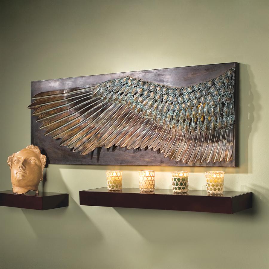 Wing of Icarus Sculptural Metal Wall Frieze