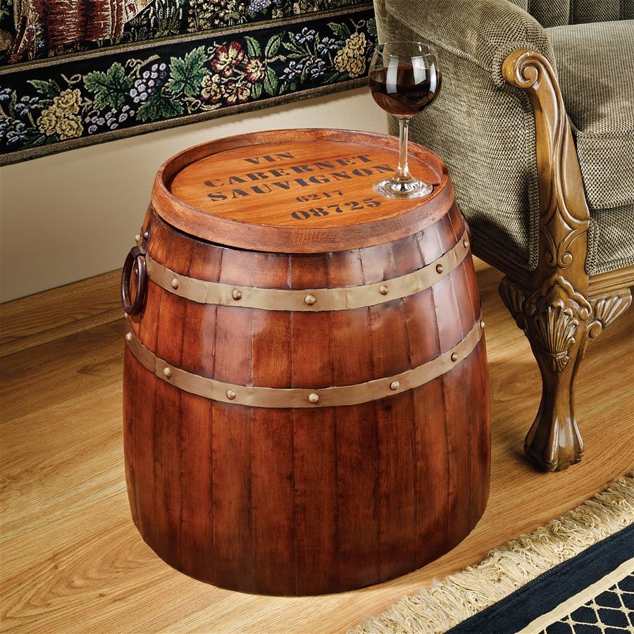 French Wine Barrel Side Table