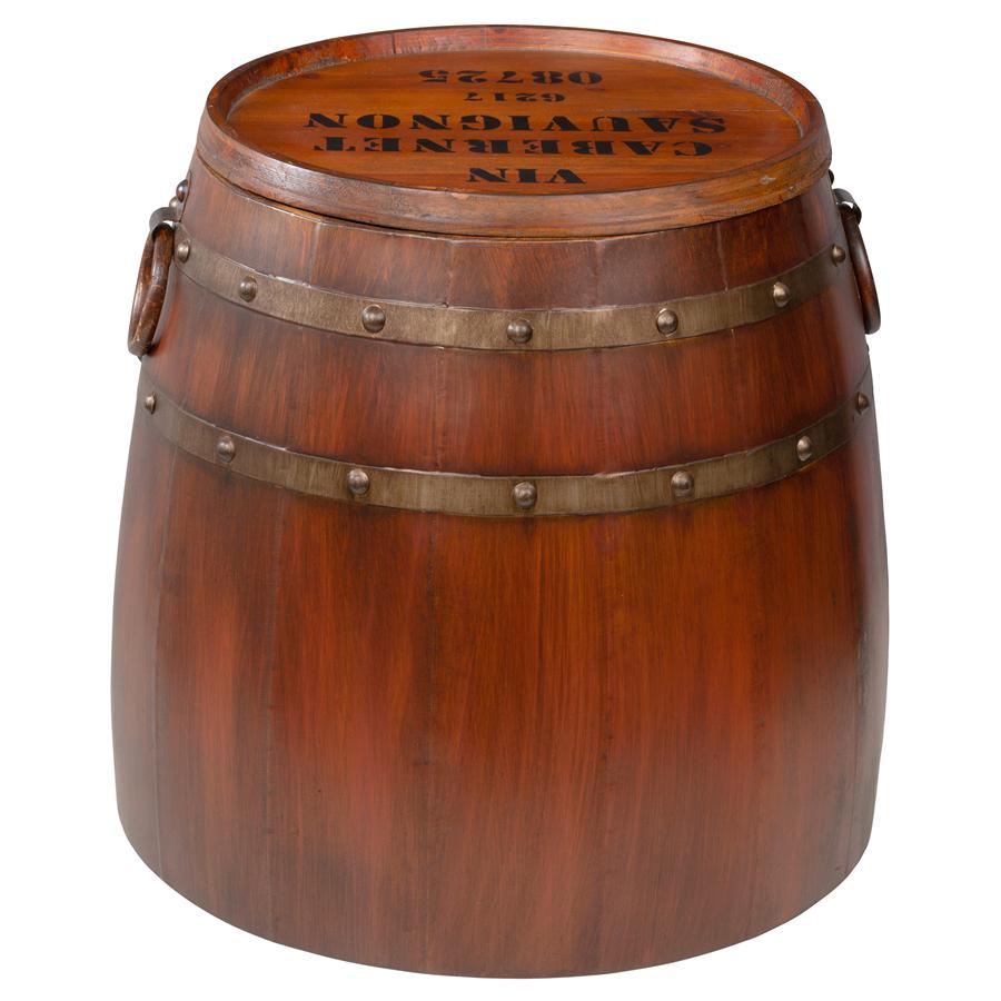 French Wine Barrel Side Table